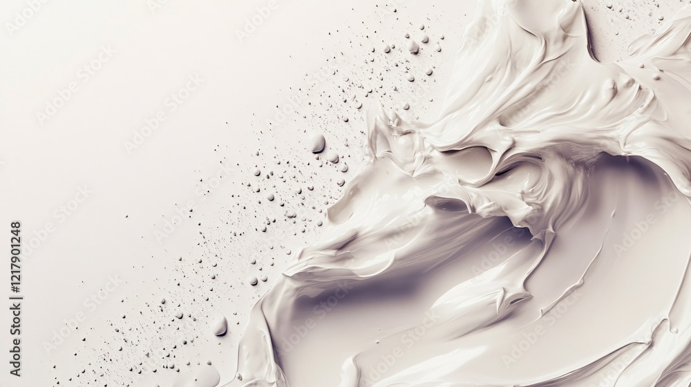Poster white cosmetic cream texture with water drops creating a soft and elegant background