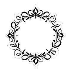 Elegant Floral Frame: Vintage Round Border Design. Perfect for Wedding Invitations, Logos & More!