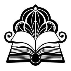 Open Book with Ornate Design: A Symbol of Knowledge and Literary Exploration