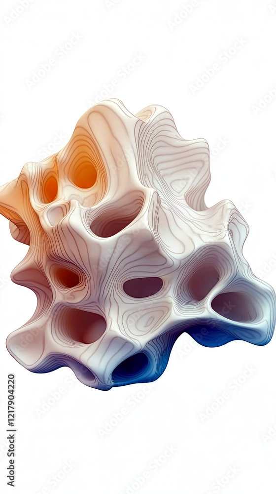 Leinwandbilder exploring the intricacies of a surreal abstract shape with unconventional contours and textures