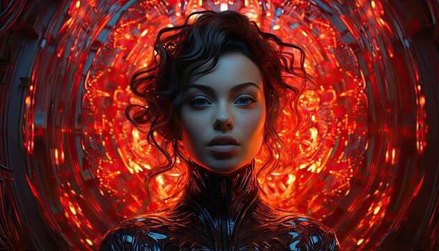 Neon Rotational Symmetry woman