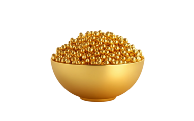 A Bowl of Golden Raisins as a Symbol of Natural Sweetness and Wellness isolated on transparent background.