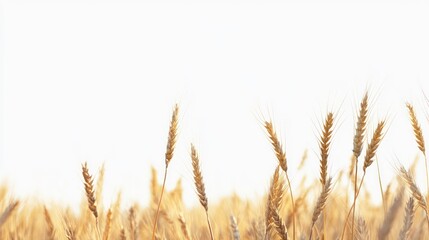 Fototapeta premium Wheat isolated on white background, full depth of field