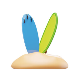 Summer and Beach 3D Illustration