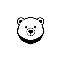 Naklejka premium Adorable Polar Bear Cartoon Illustration: Cute Animal Face Design
