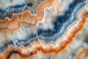 Fototapeta premium Abstract Blue Orange White Onyx Stone Texture