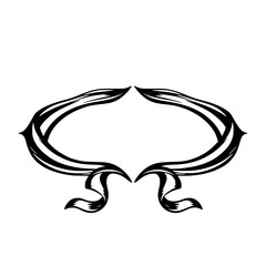 Elegant Vintage Frame Design: Decorative Ribbon Border, Vector Graphic, Classic Scroll Ornament, Perfect for Backgrounds and Templates