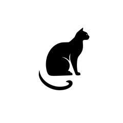 Elegant Black Cat Silhouette: A Majestic Feline Image © MatandSterre