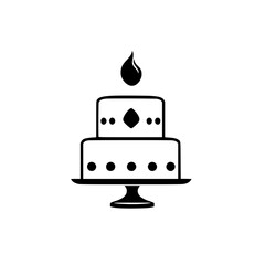 Elegant Two-Tiered Cake with Candle: A Delicious Celebration