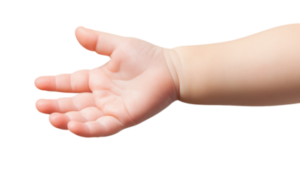 Tender Infant Hand Reaching Out, ideal for baby care, parenting resources, and healthcare marketing, showcasing softness and delicacy.