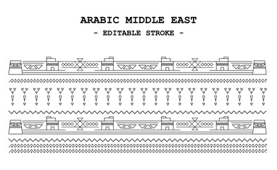 Saudi Arabia Riyadh Sadou cultural pattern, Editable Stroke	