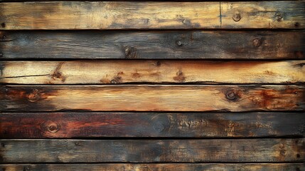 Obraz premium Rustic Weathered Wood Planks Richly Textured Background. AI Generated
