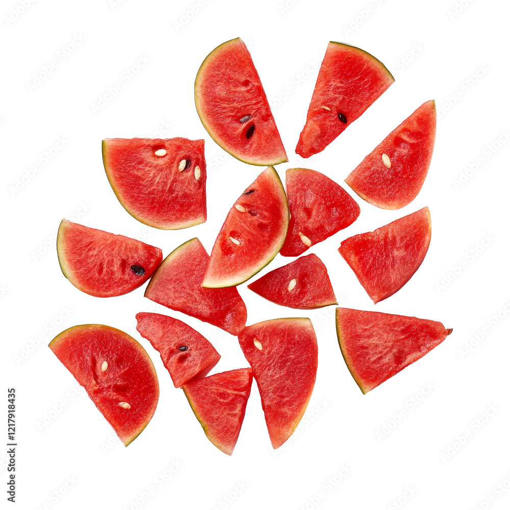 Poster isolated watermelon seeds on a transparent background showcasing their distinctive shape and texture