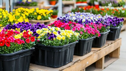 Creating a beautiful earth day garden mixed colorful flower display in a vibrant outdoor environment