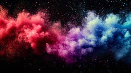 Obraz premium Cosmic Smoke: Abstract Nebula of Red, Blue, Pink and Purple Hues