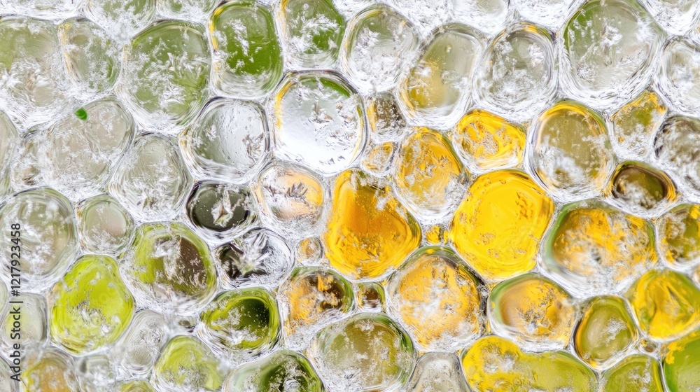 Poster colorful bubbles create an abstract pattern in nature generative ai