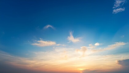 Obraz premium Soft blue sky fuse with sunset light. Generated image