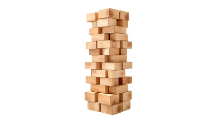Wooden Block Tower Game Jenga Risk Strategy Challenge Close up Image