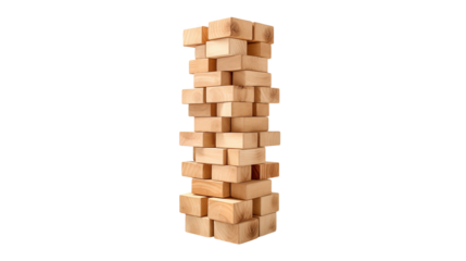 Wooden Block Tower Game Jenga Risk Strategy Challenge Close up Image