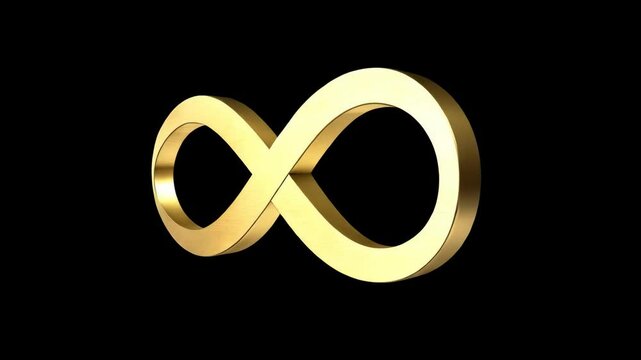Golden infinity symbol created with smooth curves on a black background reflecting modern design aesthetics