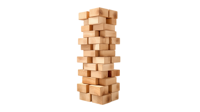 Wooden Block Tower Game Jenga Risk Strategy Challenge Close up Image