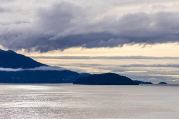 Scenic View of Howe Sound with Coastal Landscape and Mountains