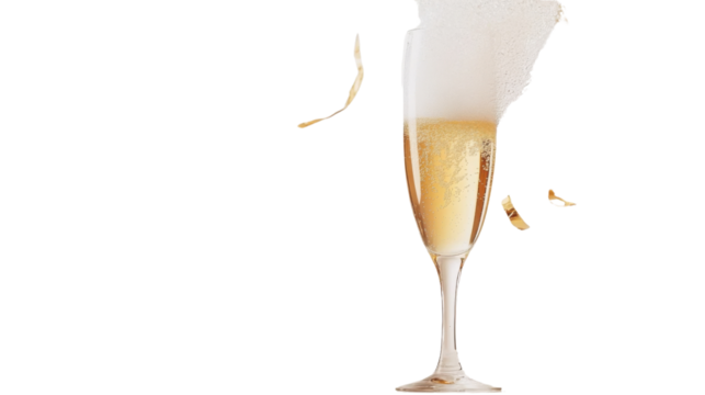 Champagne glass on transparent background