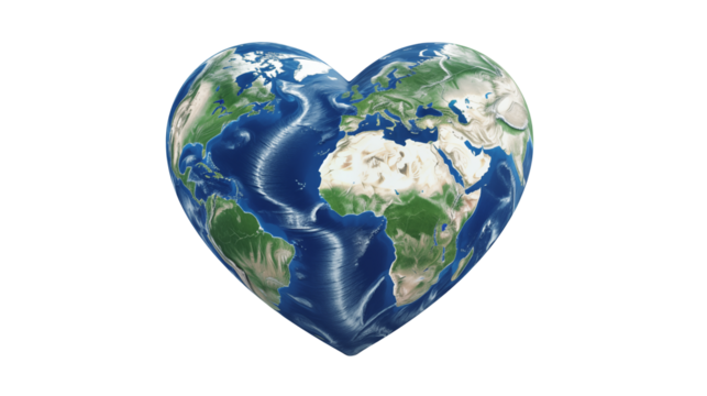 Heart Shaped Earth Globe Sustainable Environment Concept Image