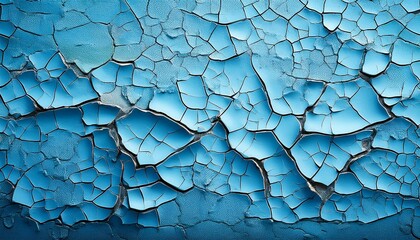 cracked light blue paint on weathered surface