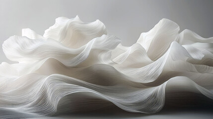 Serene Paper Waves: A Study in Light, Texture, and Form