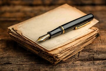 Vintage Pen on Aged Notebook