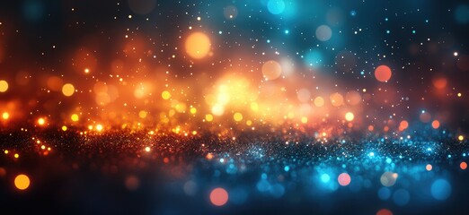 Fototapeta premium Vibrant Bokeh Lights Abstract Background With Sparkling Texture
