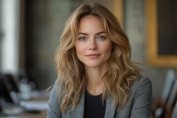Female director engaged in a meeting, showcasing professionalism and style in a modern office