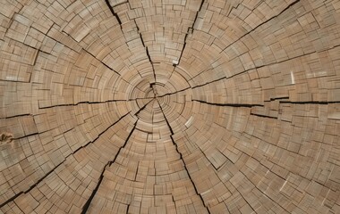 Fototapeta premium Tree Trunk Cross-Section: Nature and Texture
