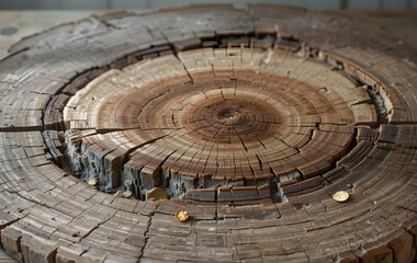 Tree Trunk Cross-Section: Nature and Texture