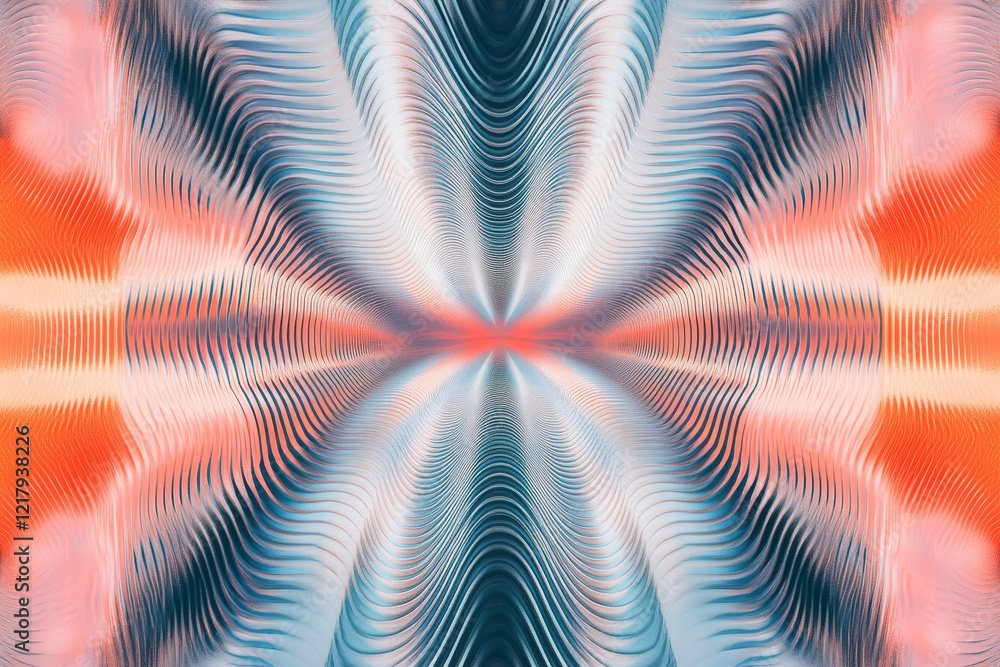 Poster symmetrical waves create a vibrant abstract pattern in calm gradients
