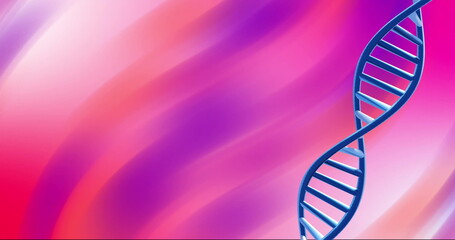 DNA strand image over vibrant pink and purple gradient background