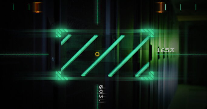 Image of data processing and scanner over server room