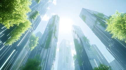 Futuristic Eco-City: Skyscrapers and Greenery