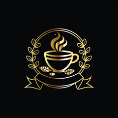 Coffee cup logo design template. Coffee shop, cafe, restaurant, bar, menu,
 coffee house, cafe, restaurant, bar. Vector illustration.