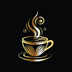 Coffee cup logo design template. Coffee shop, cafe, restaurant, bar, menu,
 coffee house, cafe, restaurant, bar. Vector illustration.