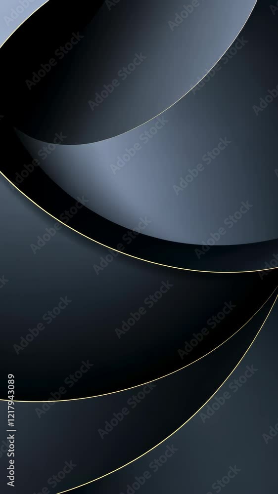 Aufkleber abstract design featuring curved shapes in dark tones with subtle highlights creating a modern aesth