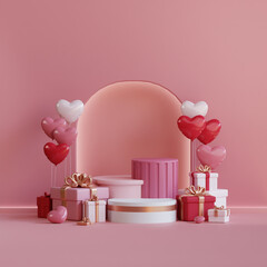 Romantic Day Gift Boxes and Balloons