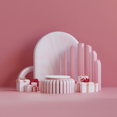 Pink Product Display with Gifts