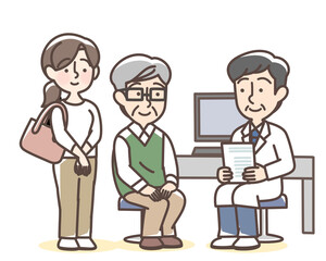診察を受けるおじいさん
