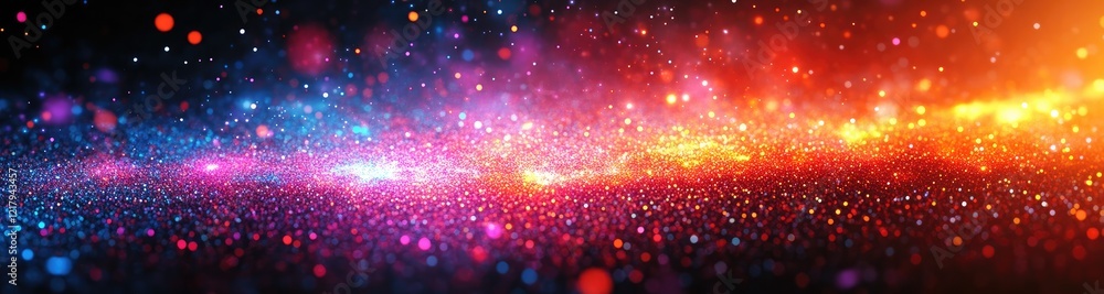 Poster dynamic abstract background with glowing particles and vibrant hues