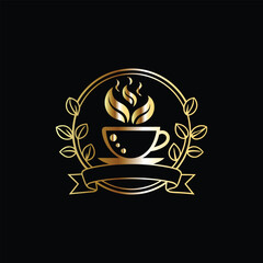 Coffee cup logo design template. Coffee shop, cafe, restaurant, bar, menu,
 coffee house, cafe, restaurant, bar. Vector illustration.