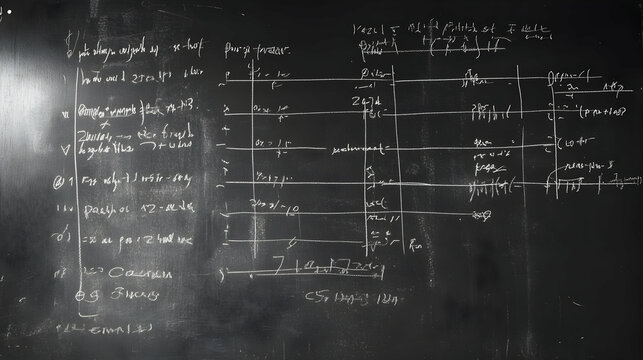 Chalkboard equations physics lesson classroom education
