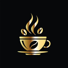 Coffee cup logo design template. Coffee shop, cafe, restaurant, bar, menu,
 coffee house, cafe, restaurant, bar. Vector illustration.