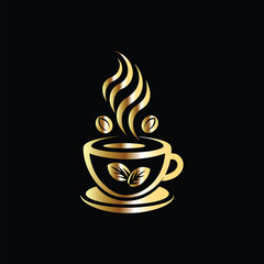 Coffee cup logo design template. Coffee shop, cafe, restaurant, bar, menu,
 coffee house, cafe, restaurant, bar. Vector illustration.